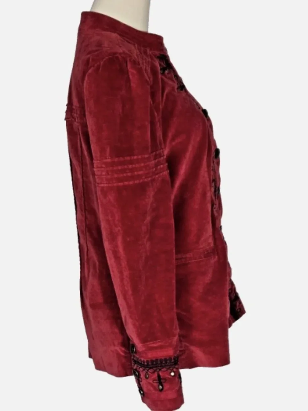 FREE PEOPLE Maven Military Style Jacket in Rio Red Velvet - Medium - Like New
